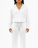 Luxe Sheen Crop-Top Hoodie Sweatsuit
