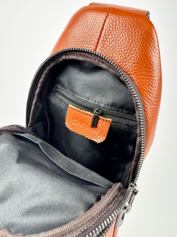 Genuine Cowhide Cross Body Bag (Brown)-One4usBrand