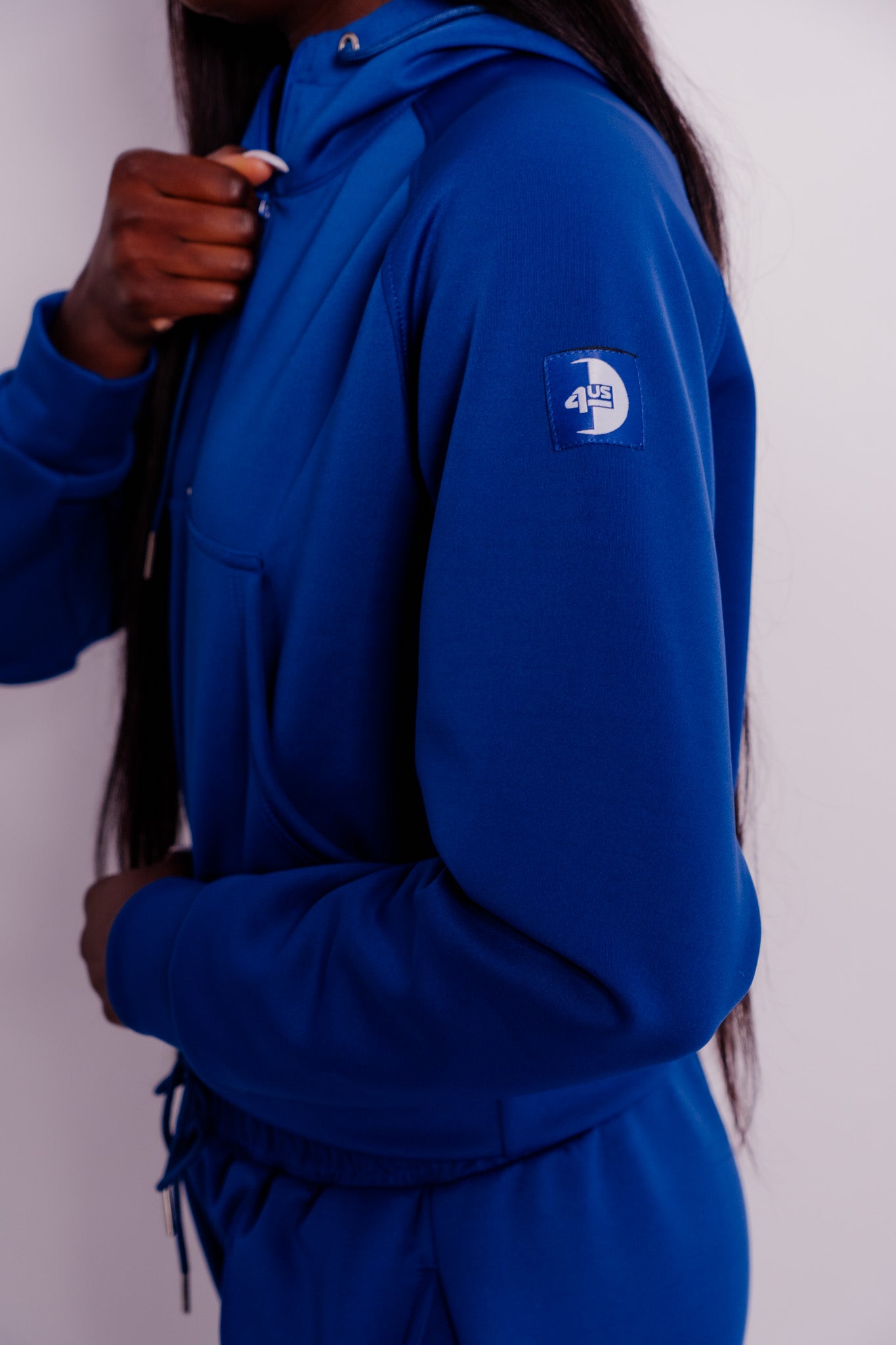 Luxe Sheen Crop-Top Hoodie Sweatsuit-One4usBrand