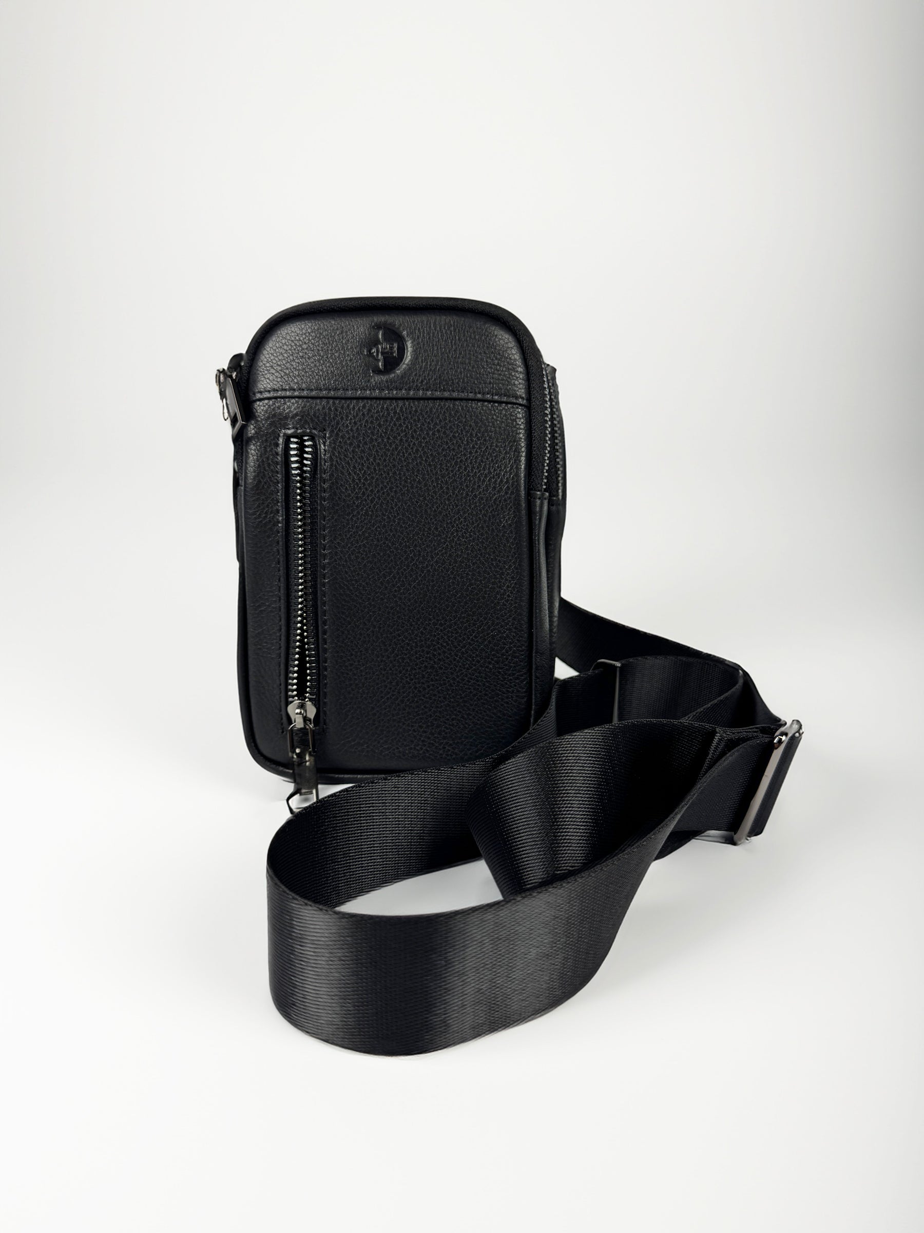 Genuine Cowhide Crossbody Bag ( Black)-One4usBrand