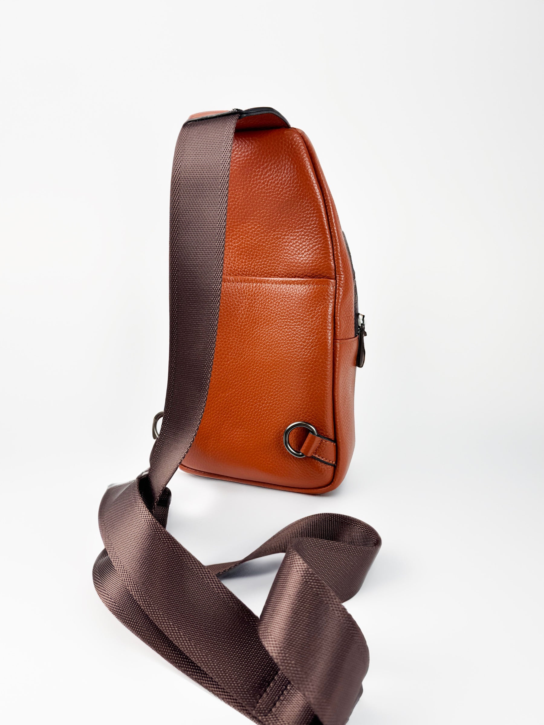 Genuine Cowhide Cross Body Bag (Brown)-One4usBrand