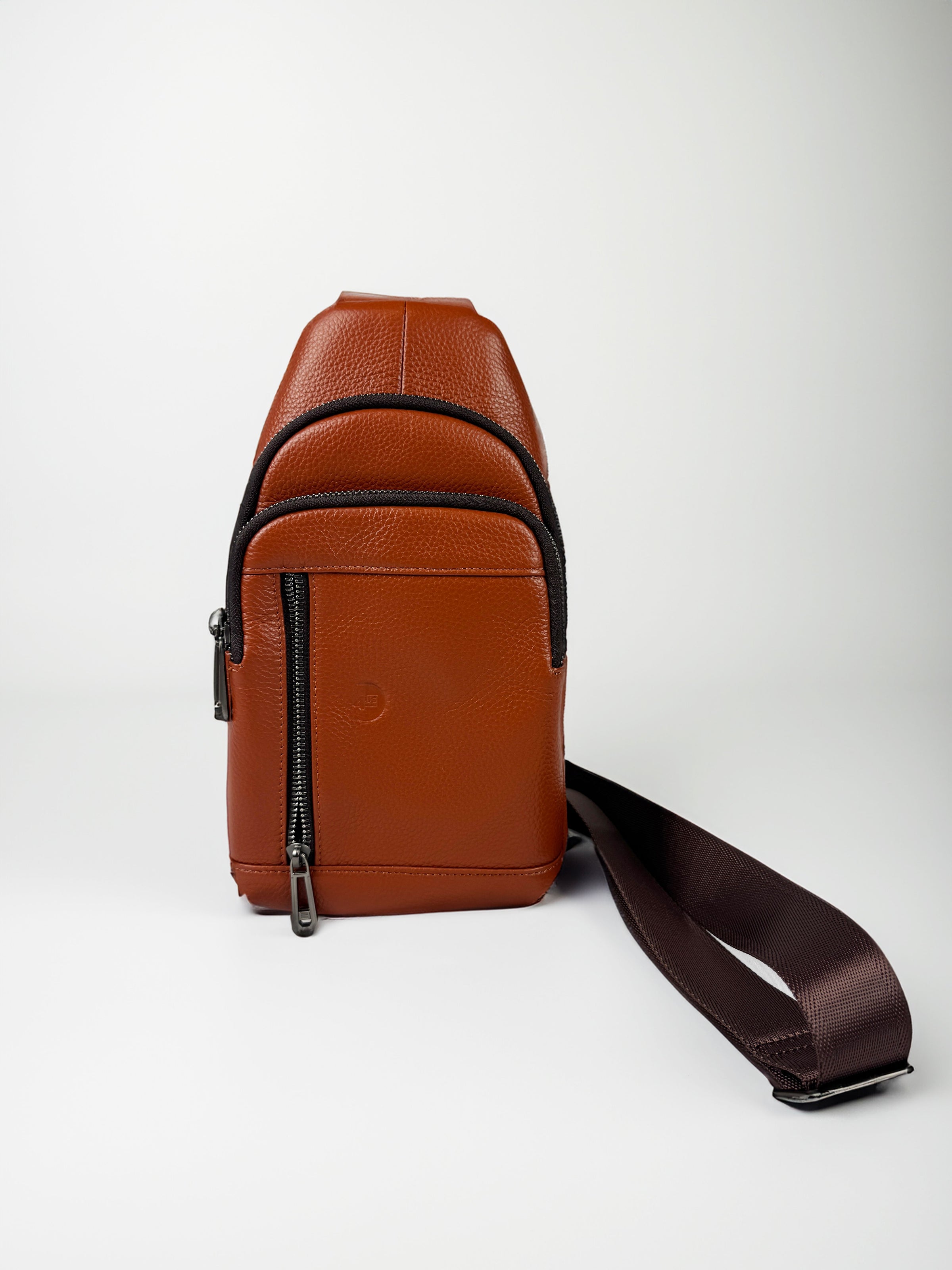 Genuine Cowhide Cross Body Bag (Brown)-One4usBrand